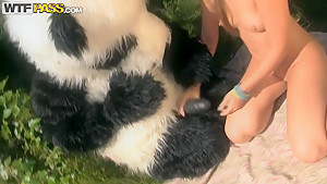 Wild and very dirty sex to award a hero panda