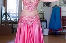 Sexy girl in Satin skirt Belly Dance