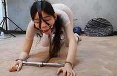 Chinese Bondage - Harness Gagged & Metal Restrains